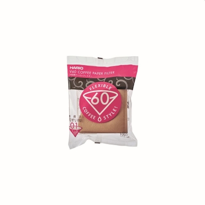 Filtros de café Hario V60 - tamanho 01 castanho - 100 unidades