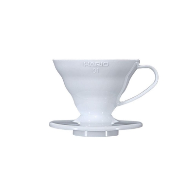 Gotejador Hario V60 - plástico branco tamanho 01